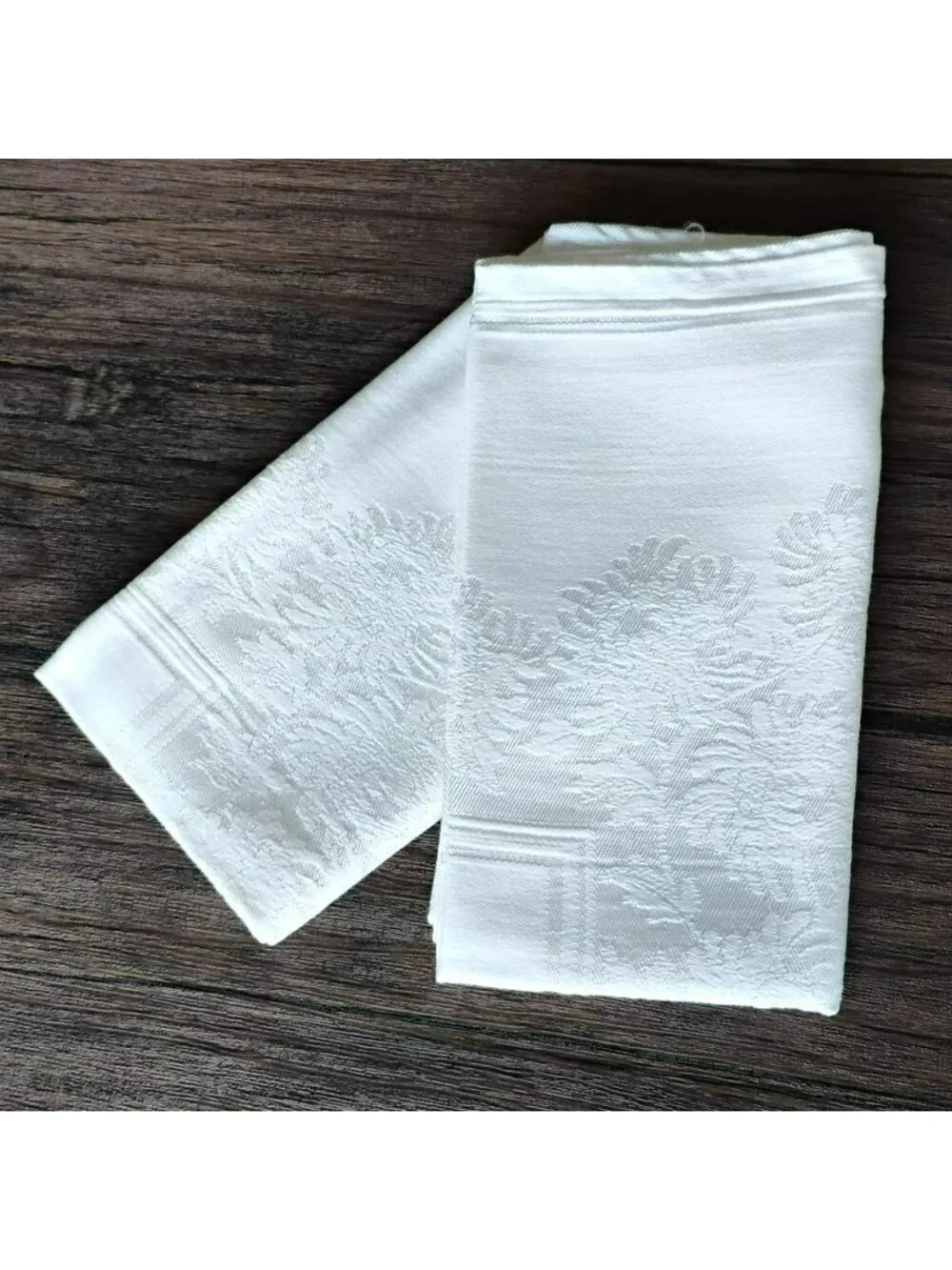 Vintage Kemp & Beatley White Damask Napkins Set Of 2 Cotton blend Czech Republic